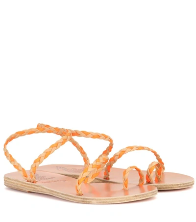 Lemlem X Ancient Greek Sandals Eleftheria Braids Sandals In Orange