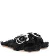 MIU MIU Embellished faux fur slides,P00274989