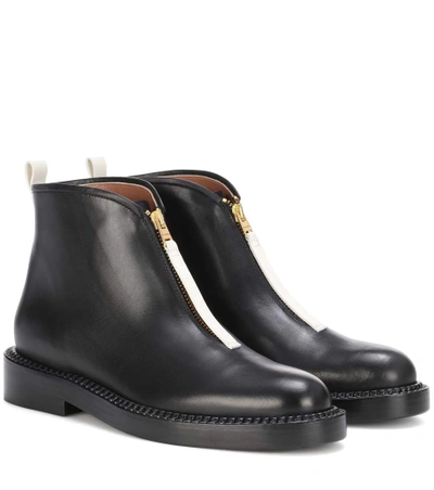 Shop Marni Leather Ankle Boots In Black