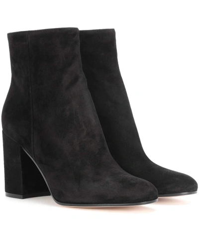 Gianvito Rossi Rolling Suede Ankle Boots In Black
