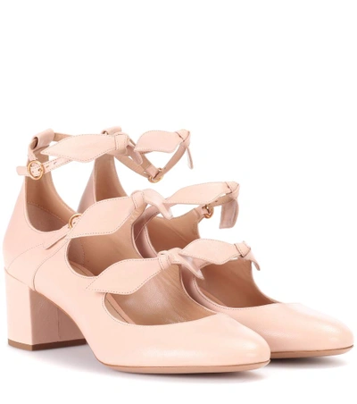 Chloé Mike Leather Mary Jane Pumps In Cement Pink