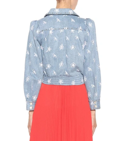 Shop Marc Jacobs Embellished Denim Jacket In Blue