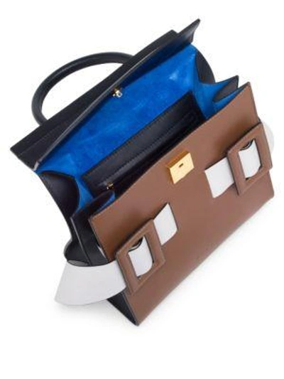 Shop Marni Flap Buckle Handbag In Brown-multi