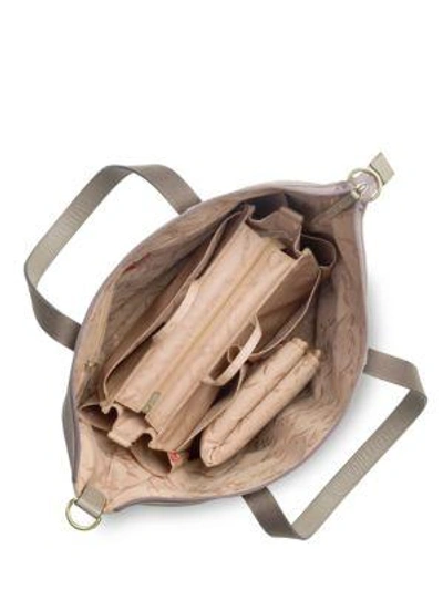 Shop Storksak Noa Leather Diaper Bag In Clay