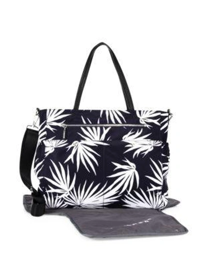 Shop Milly Minis Printed Diaper Bag In Navy