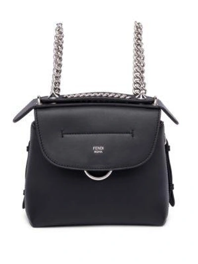 Shop Fendi Back To School Leather Mini Backpack In Black