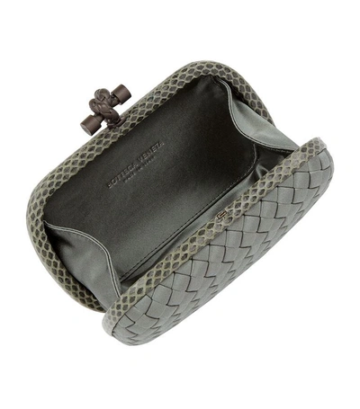 Shop Bottega Veneta Satin Knot Clutch In 0