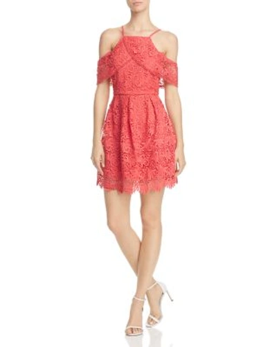 Joa Cold-shoulder Lace Dress - 100% Exclusive In Cerise Pink