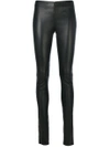 Joseph High-waist Lambskin Leggings In Black