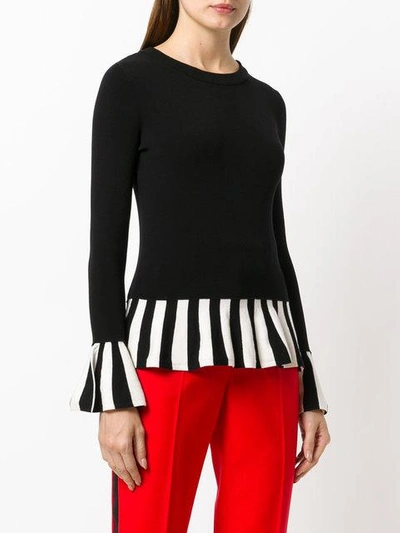 Shop Boutique Moschino Striped Ruffle Jumper