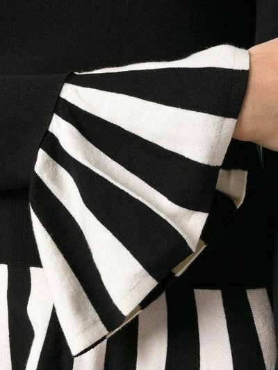 Shop Boutique Moschino Striped Ruffle Jumper