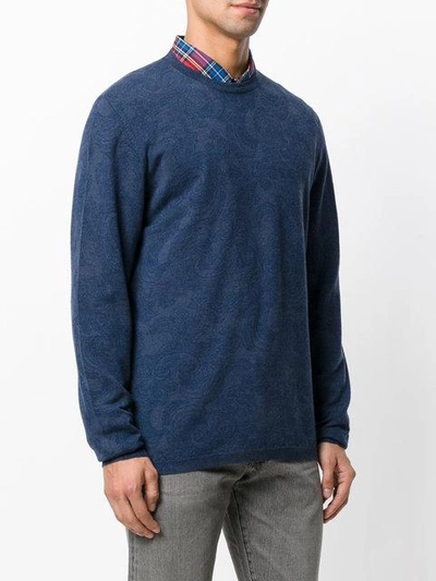 Shop Etro Light Floral Embroidery Sweatshirt In Blue