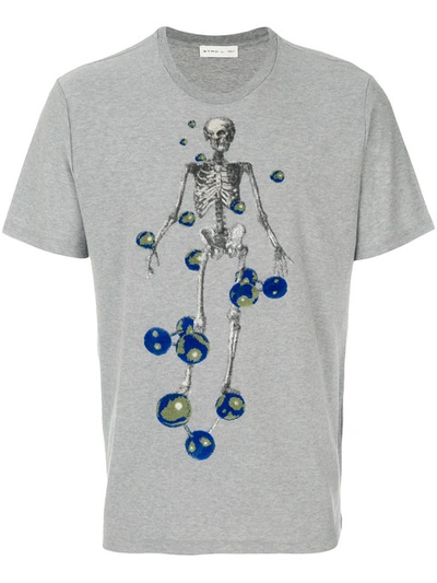 Etro Skeleton Tufted Cotton Jersey T-shirt In Grey