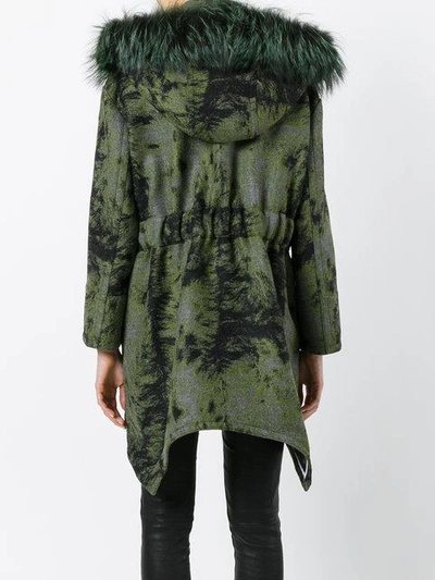 Shop Fendi Concealed Front Hooded Coat