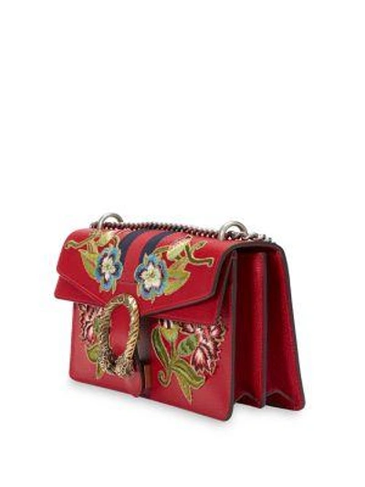 Shop Gucci Dionysus Leather Chain Shoulder Bag In Red