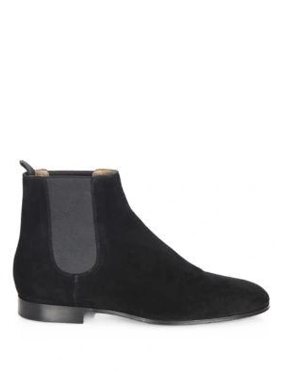 Shop Gianvito Rossi Suede Chelsea Boot In Black