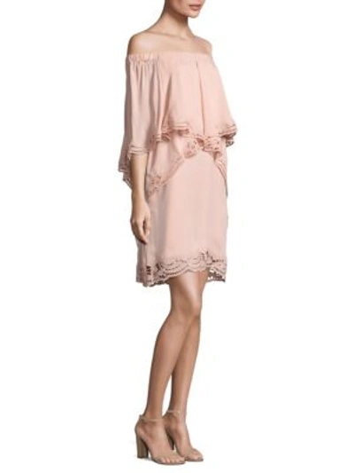 Kobi Halperin Veronica Off-the-shoulder Silk Popover Dress In Rosewater