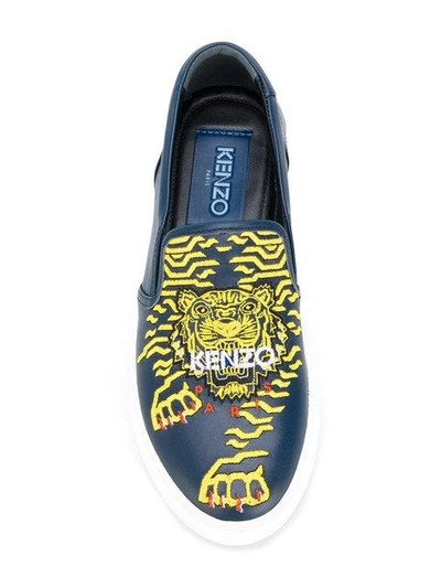 Shop Kenzo Tiger Embroidered Sneakers