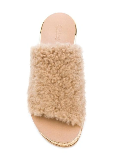 Shop Chloé Camille Shearling Mules