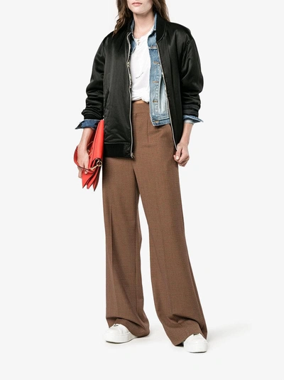 Shop Chloé Micro Check Wide-leg Trousers