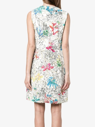 Shop Peter Pilotto Sleeveless Floral Print Mini Dress In White