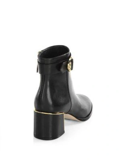 Shop Tory Burch Sofia Leather Booties In Black