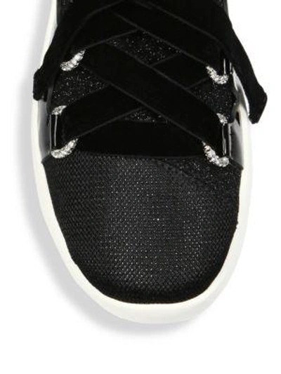 Shop Giuseppe Zanotti Glitter Sneakers In Black