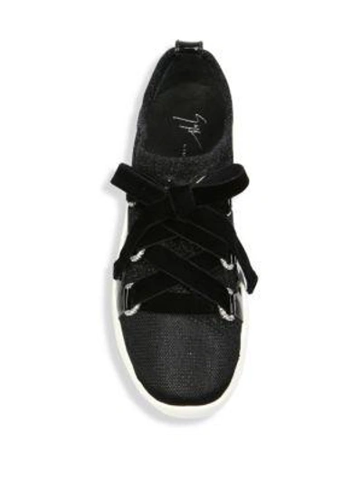 Shop Giuseppe Zanotti Glitter Sneakers In Black
