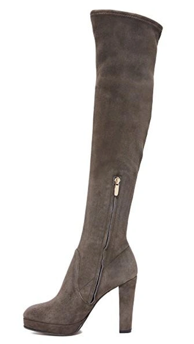 Shop Sergio Rossi Sharon Boots In Gris Fonce