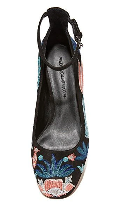 Shop Rebecca Minkoff Bridget Too Embroidered Pumps In Floral Embroidery/black