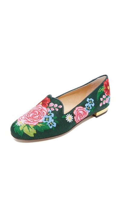 Shop Charlotte Olympia Rose Garden Slippers In Multi