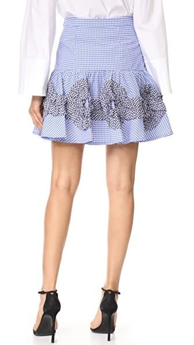 Shop Alexis Daly Skirt In Blue Gingham
