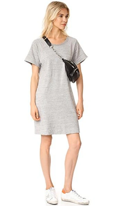 Shop James Perse Heathered Dress In Heather Grey