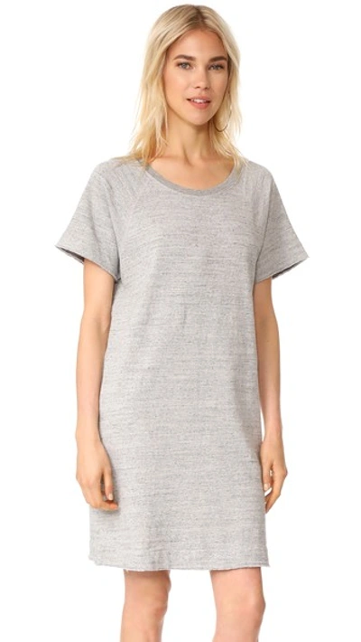 James Perse Garment Dyed Cotton T-shirt Dress In Heather Grey