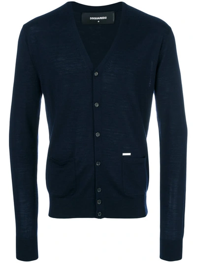 Dsquared2 Knitted Cardigan In Blue