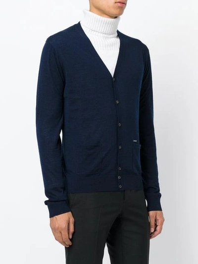 Shop Dsquared2 Knitted Cardigan In Blue
