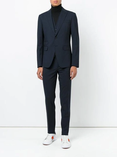 Shop Dsquared2 Three Piece Suit In Blue