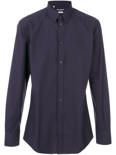 Dolce & Gabbana Classic Long Sleeve Shirt In Blue