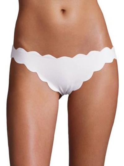 Shop Marysia Antibes Scalloped Bikini Bottom In Off White