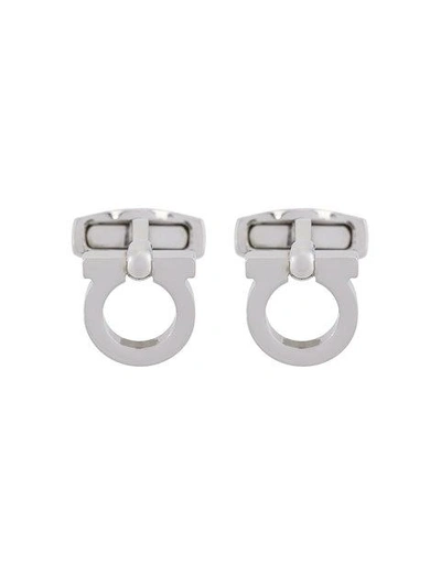 Shop Ferragamo Salvatore  Gancio Cufflinks - Metallic