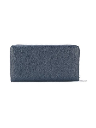 Shop Dolce & Gabbana Logo Embroidered Wallet - Blue