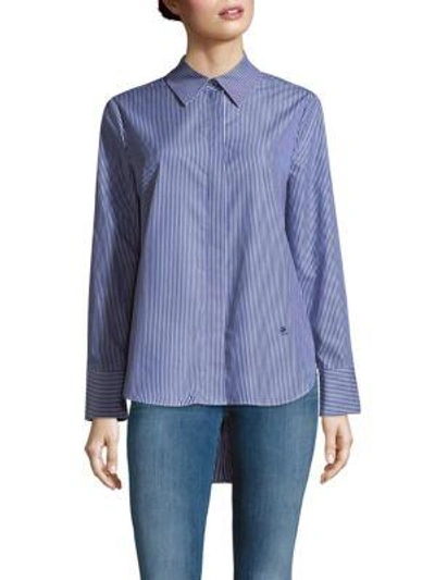 Adam Lippes Menswear Cotton Shirt In Blue White Stripe