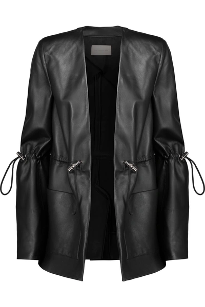 Christopher Kane Drawstring-detailed Leather Jacket