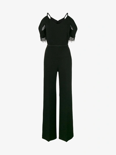 Shop Roland Mouret Black Cold Shoulder Jumpsuit