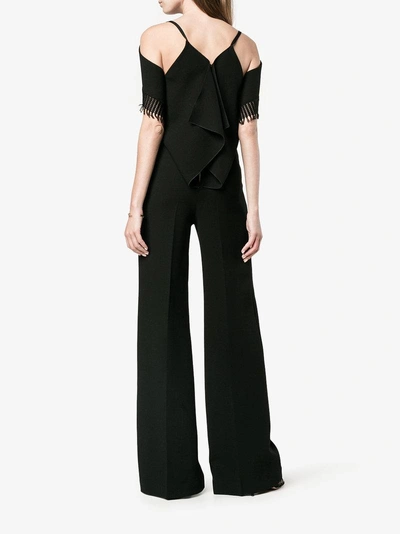 Shop Roland Mouret Black Cold Shoulder Jumpsuit