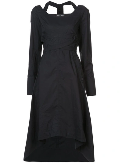 Proenza Schouler Cotton Long-sleeve Dress In Black