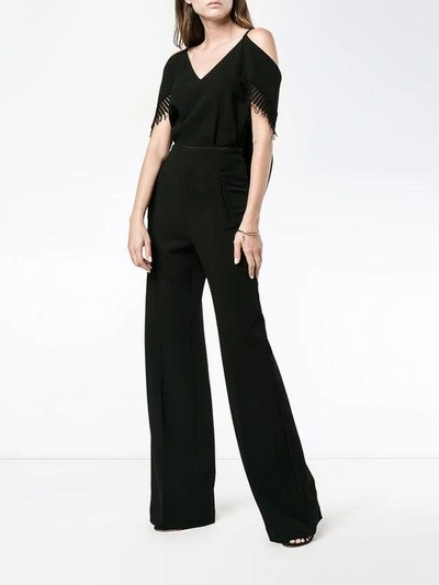 Shop Roland Mouret Black Cold Shoulder Jumpsuit