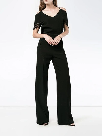 Shop Roland Mouret Black Cold Shoulder Jumpsuit