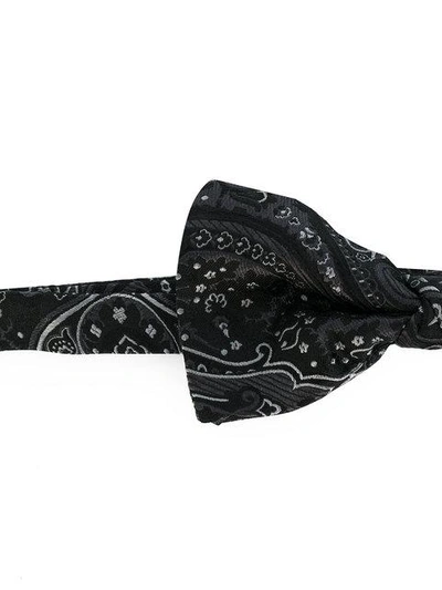 Shop Etro Printed Bow Tie - Black