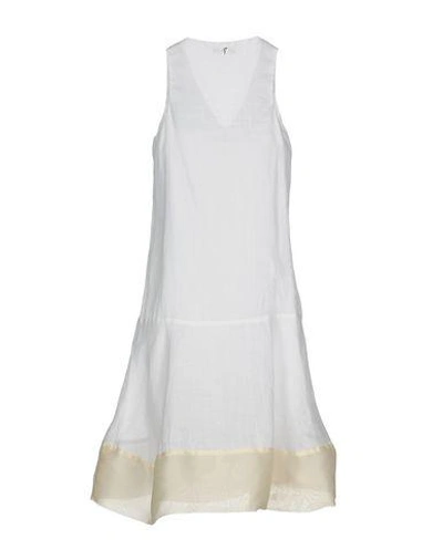 Shop Dondup Knee-length Dresses In White